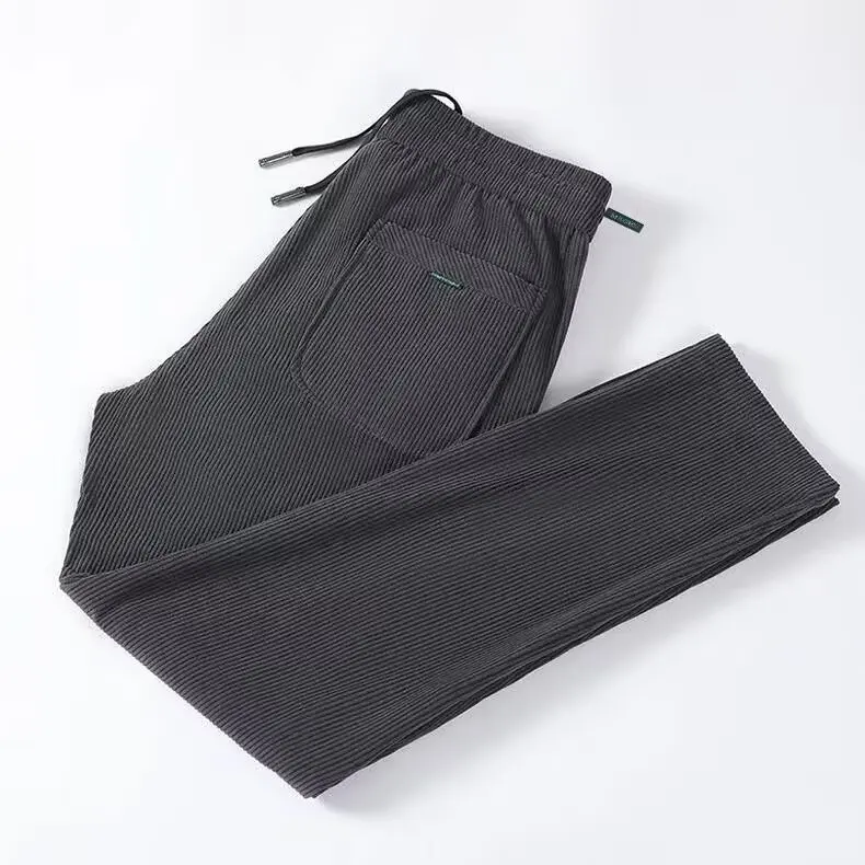 Women's Corduroy Sweatpants Autumn Winter Large Size Sports Casual Trousers with Drawstring Comfortable Korean Style Pants