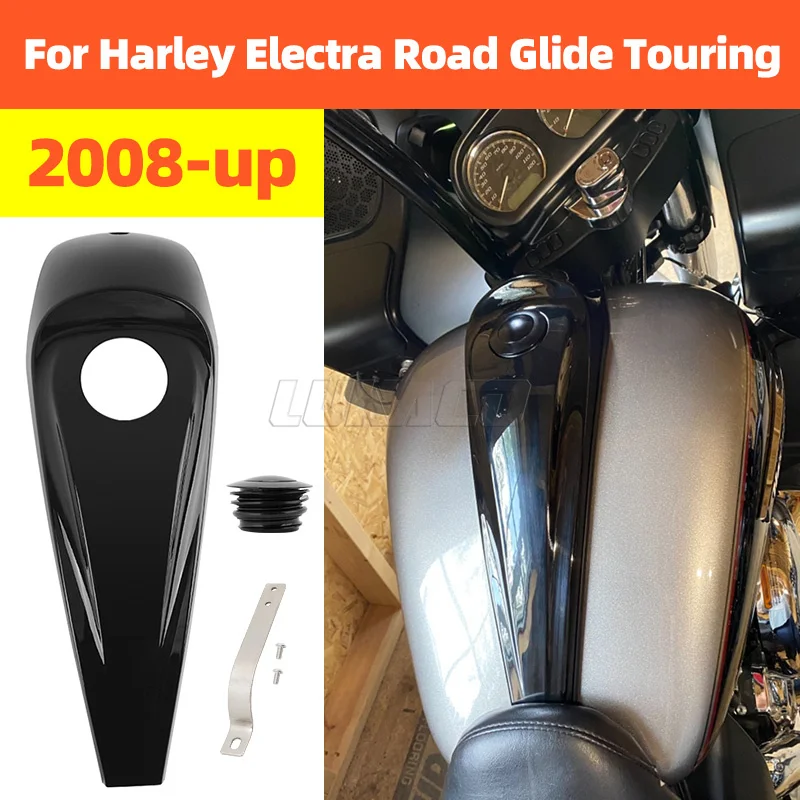 Motorcycle Accessories For Harley Touring Electra Glide Street FLHT FLHX 2008-2023 Fuel Console Trim Panel Gas Tank Cap Cover