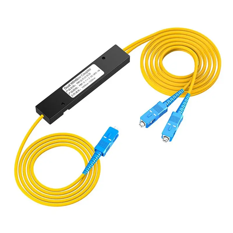 AT29-For Fibre Communication System Compatible SC/UPC 1/2 Fiber Optical Splitter Fiber Optic Pigtail Splitter Dual Window Couple