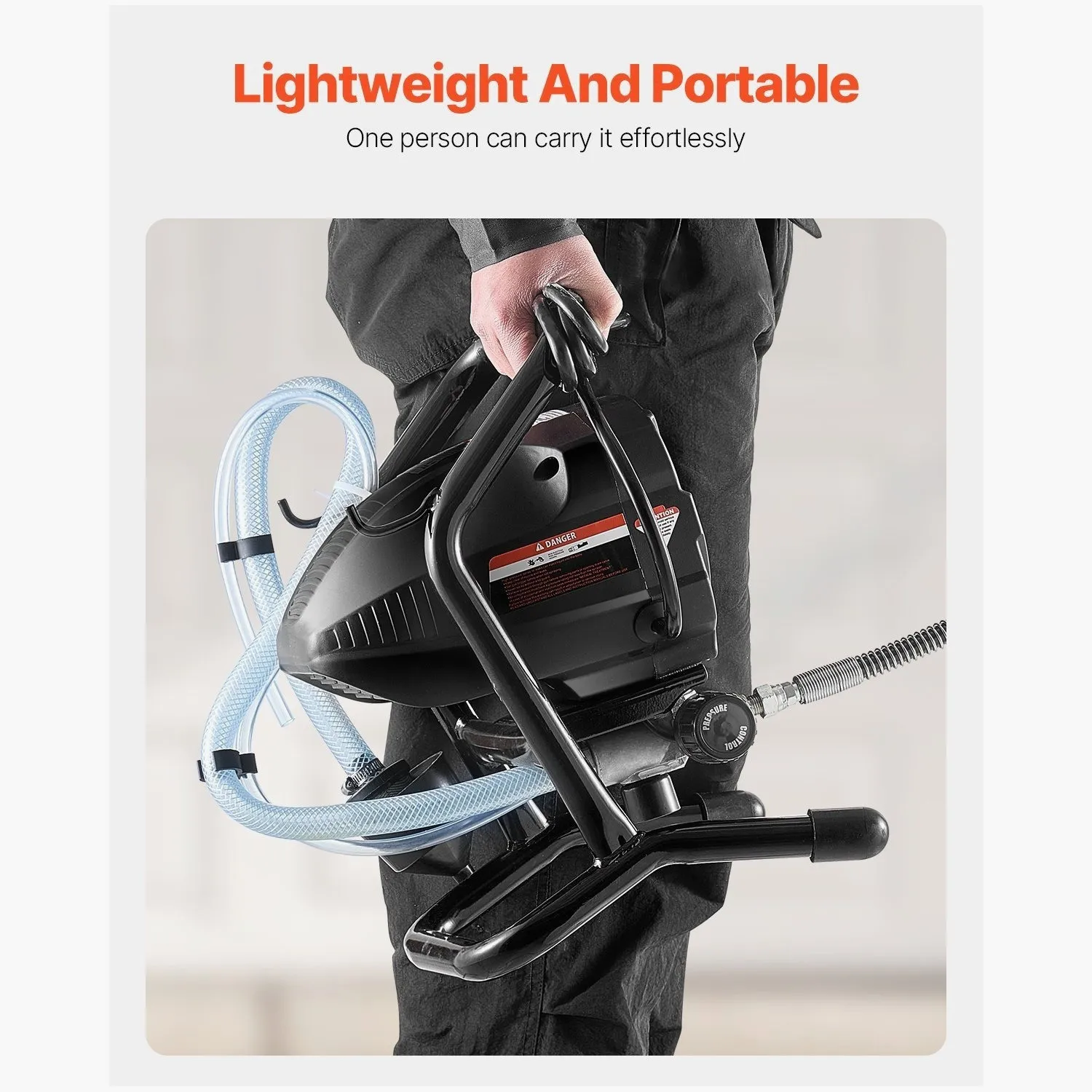 Electric Airless Paint Sprayer – 650W High-Performance Spray Machine, 3000 PSI Pressure, Adjustable Nozzle & Flow Control, Ideal for Interior/Exterior Walls, Fences, Furniture, and DIY Projects – Compact, Lightweight Design with Easy-Clean System