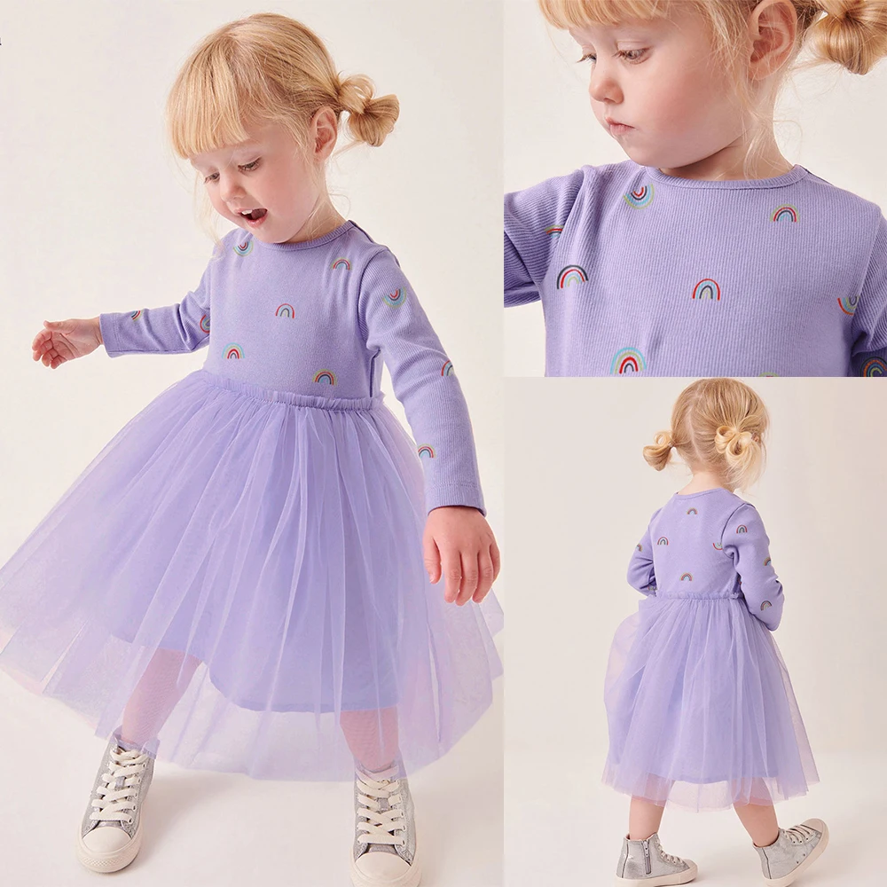 Baby Winter Casual Dresses Long Sleeves Korean Version of Baby And Toddler Girls' Clothing Printed Princess Sleeve Child's Dress