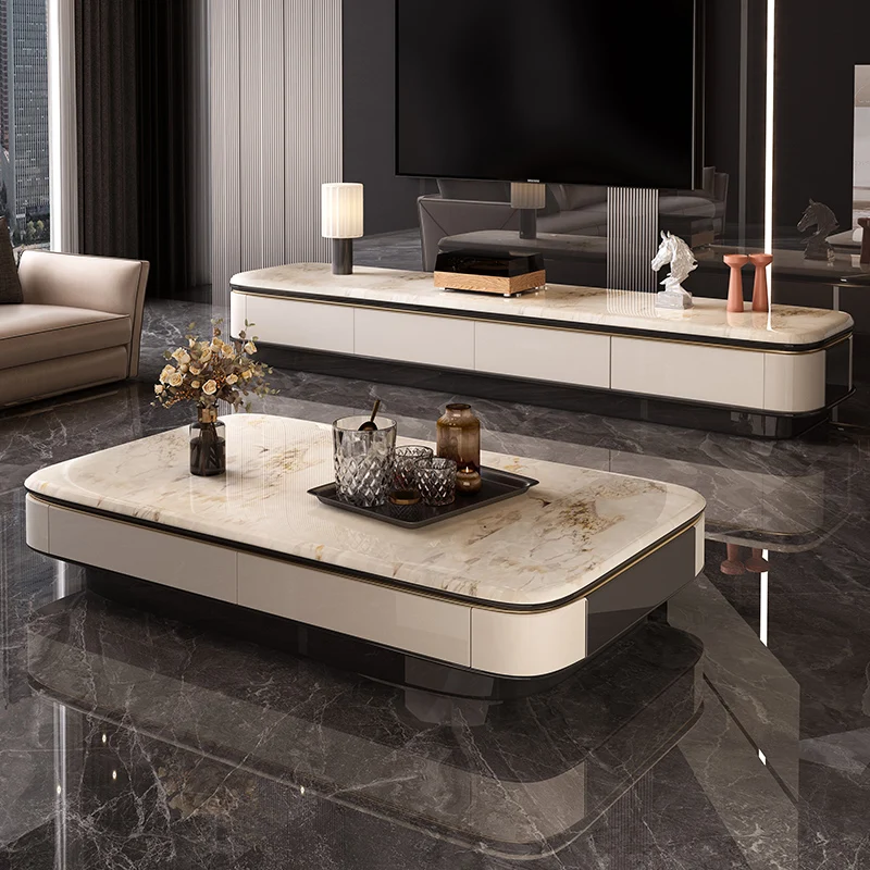 

luxuryFloor standing TV cabinet Slate modern and simple living room household 2025 new tv screen table television home furniture