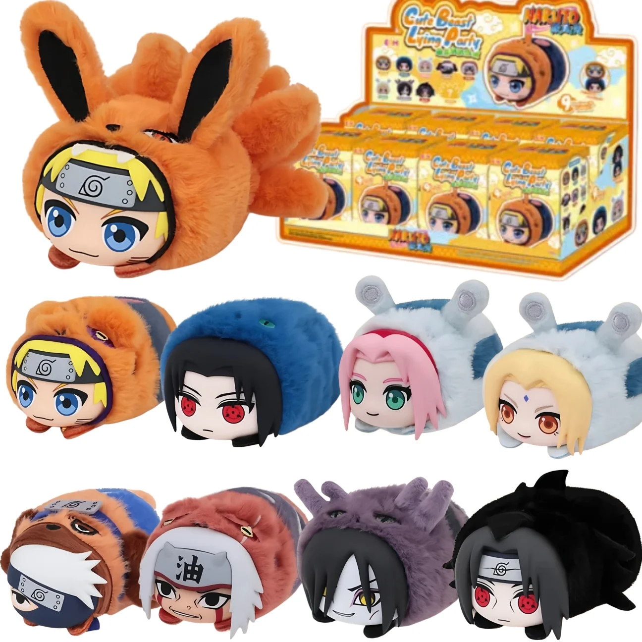 

EAKI Naruto Shippuden Cute Beast Lying Party Plush Blind Box Anime Plush Doll Collectible Figure Desk Decor Gift New In Stock