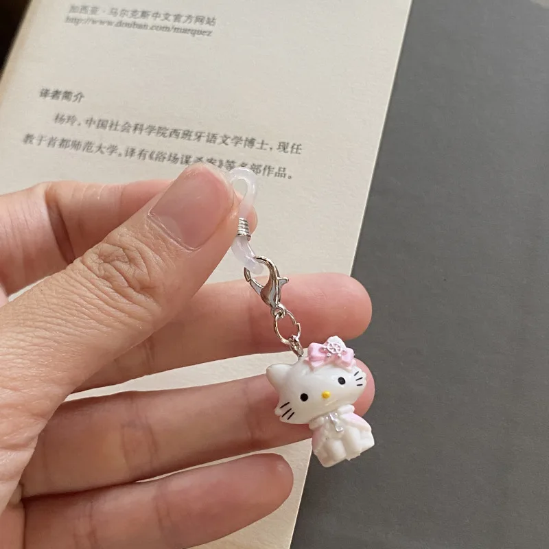 Uroczy breloczek do plecaka z motywem Sanrio Hello Kitty, dekoracja parasolka, akcesoria do zamków błyskawicznych, prezent urodzinowy dla dziewczynek.