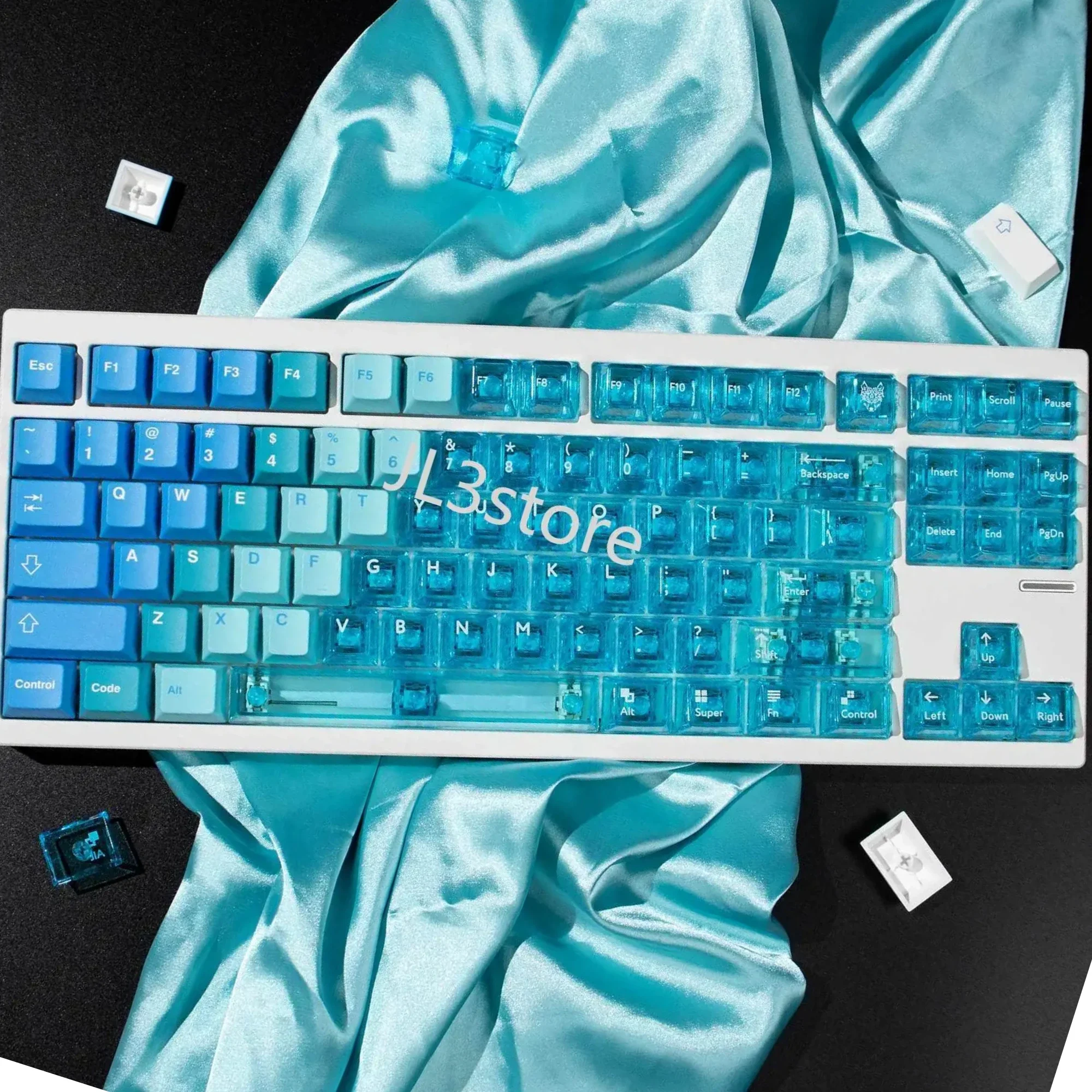 

Hawaii Snow Mountain Keycaps Full Set of PBT Sublimation + PC Pad Printing Original Factory Suitable for Wooting and other mecha