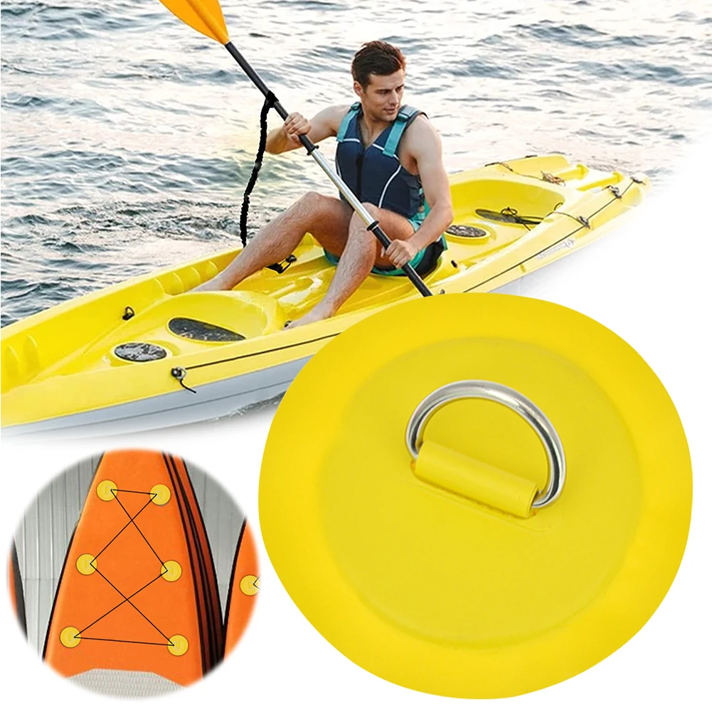 8cm D-Ring Patch Stand Up Paddle Ring Patch Round Shape D-Ring PVC Patch Seawater Resistant for Inflatable Boat Kayak