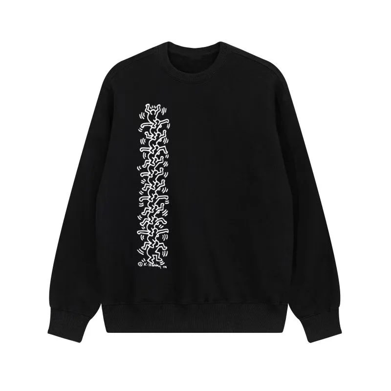 

2025 Autumn/winter hip-hop retro street print round-neck sweatshirt loose and trendy men's and women's sport top