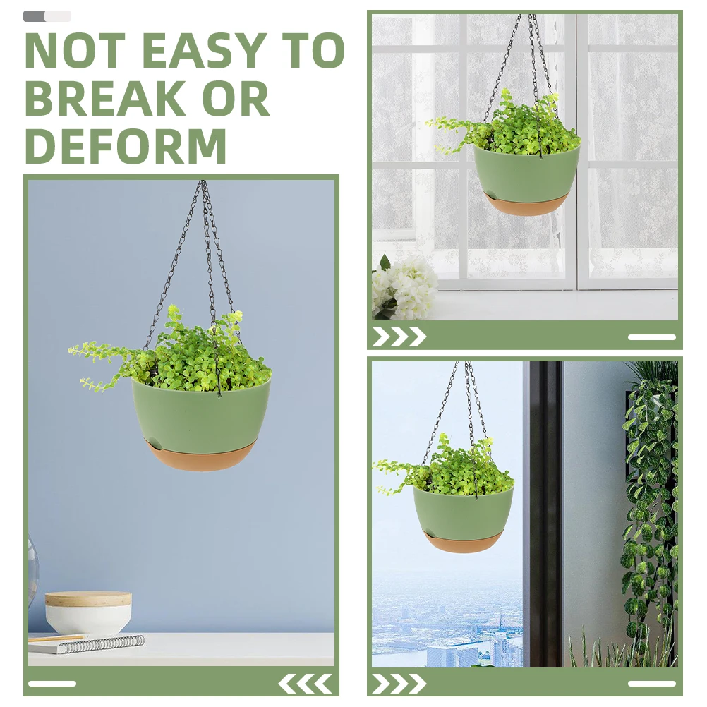 

Hanging Flower Pots Plant Basket Iron Holder Plastic Planter Garden Balcony PP Material Sturdy Durable Gifts