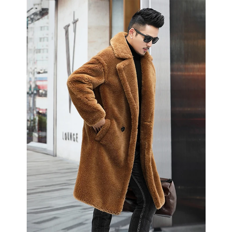 Cappotti di lusso retrò lunghi con orsacchiotto Cappotti da uomo 2025 Inverno Addensare Capispalla caldo Cappotti da uomo in pelliccia sintetica di grandi dimensioni