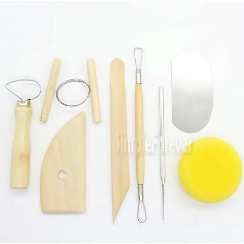 Reusable Home Handwork Clay Sculpture Ceramics Molding Drawing Tools 8pcs/set DIY Pottery Tool Kit