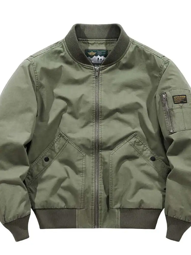 

Американская повседневная хлопковая куртка для мужчин: новая универсальная свободная модель большого размера, дышащая, с длинными рукавами, для работы и отдыха