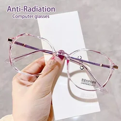 Women Men  Anti Blue Light Myopia Glasses -1.0-1.5-2.0 To -4.0 Round Eyeglasses Prescription Finished Shortsighted Eyewear