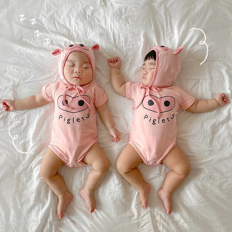 

Korean Funny Pig Newborn Baby Clothes Baby Onesie Boy Girl Romper Infant Piggy Baby Bodysuit Cotton Short Sleeve Jumpsuits Suit