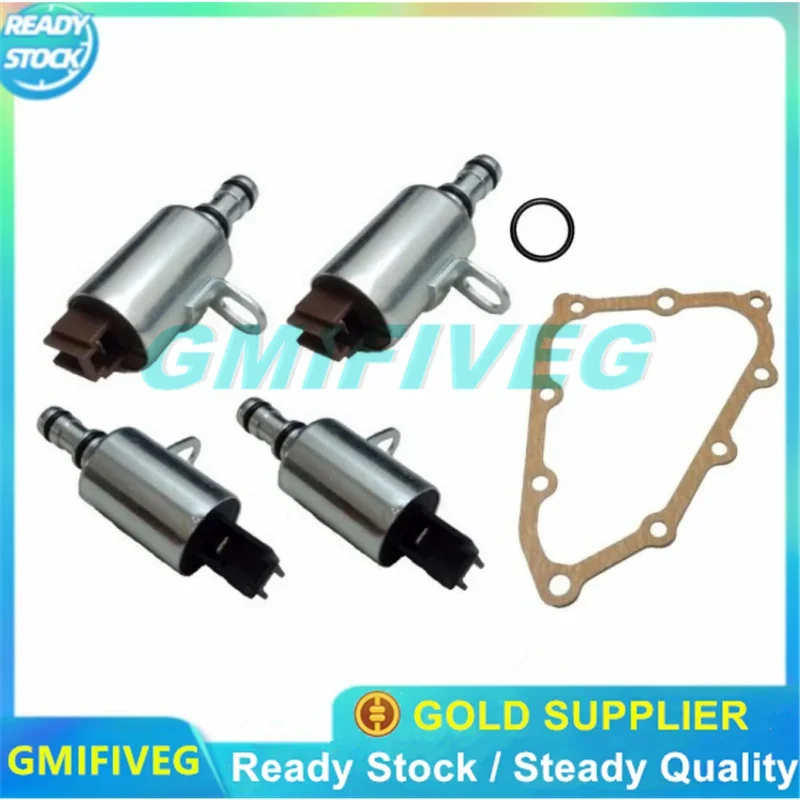 Transmission Shift Solenoid Kit (4pcs/set) with Gasket and O-Ring for Honda Element Acura TSX 2.4L 28400-RCT-003 28500-RCT-003