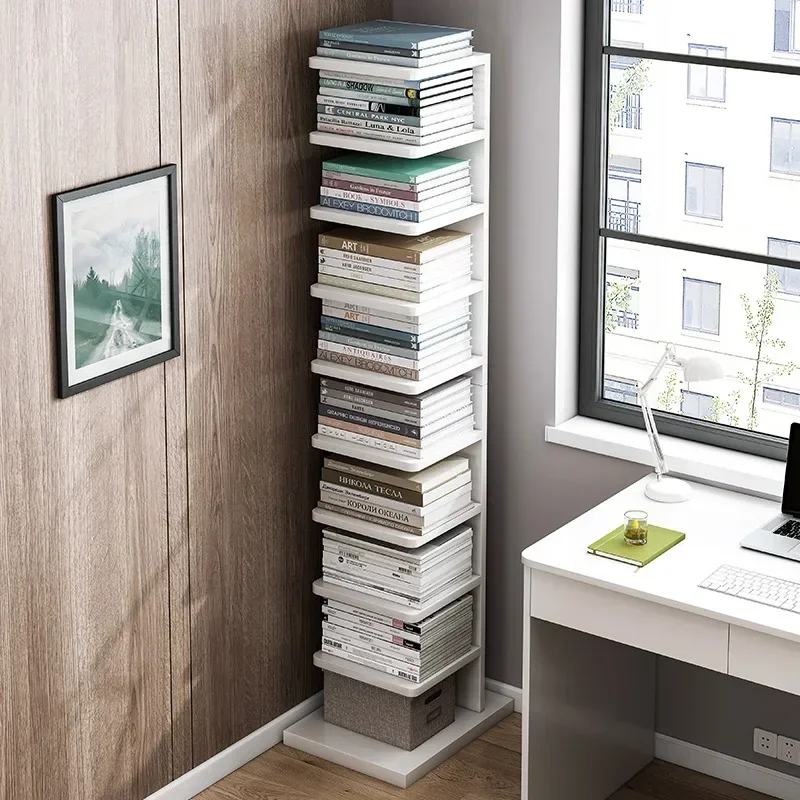 Estantería Moderna de 6 Niveles, Blanca, para Libros, Estilo Industrial Simple, para Niños, Mueble para Libros, para el Hogar