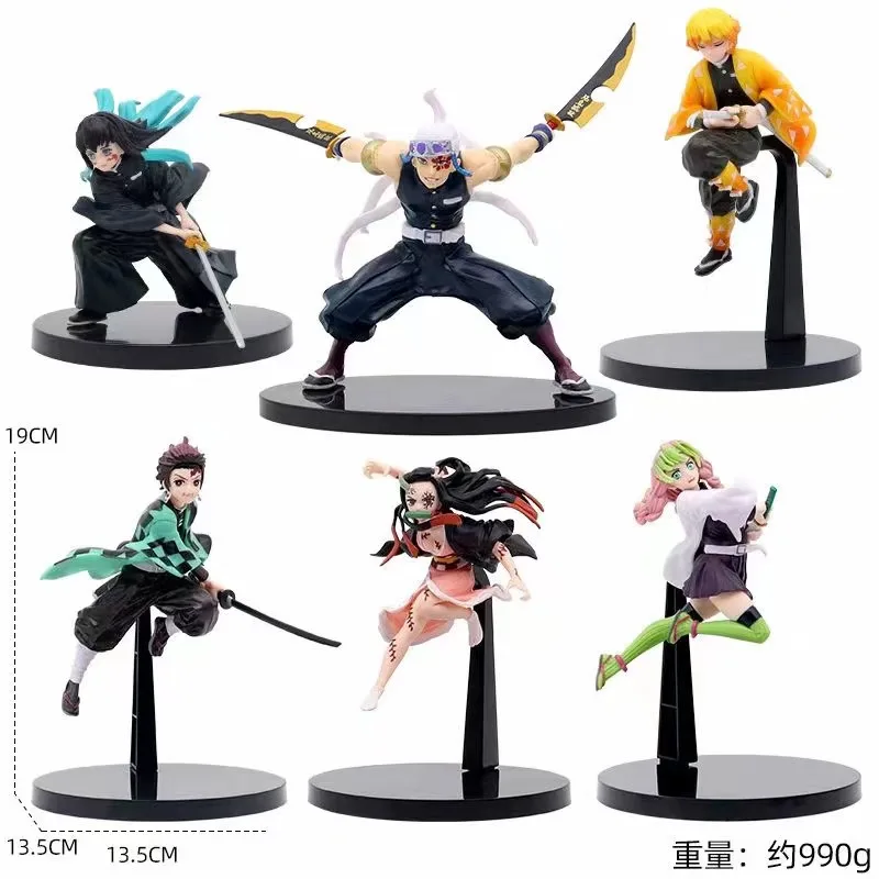 19-24CM Anime Demon Slayer Kanroji Mitsuri Kamado Tanjirou Kamado Nezuko Action Figure Model Toy gIFT