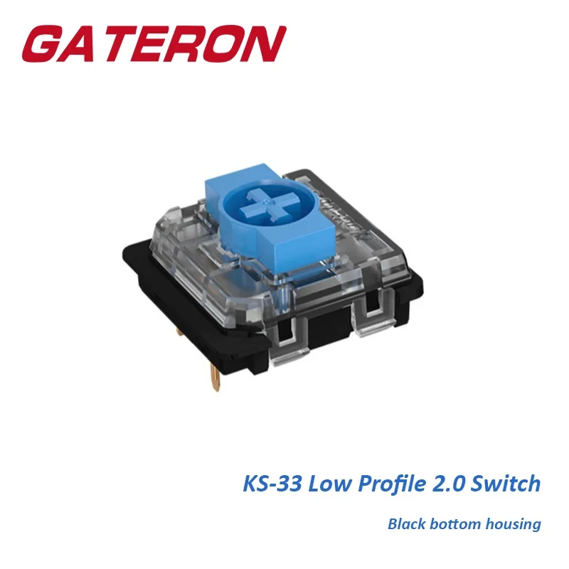 

GATERON KS-33 Low Profile 2.0 Switch Black bottom housing 3 Pin Blue Red Brown RGB Customized DIY Hot Swap Mechanical Keyboard