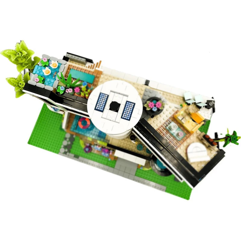 مدينة شارع عرض نموذج MOC قوالب بناء القصر الحديث بناء وحدات التكنولوجيا الهدايا عطلة تجميع ألعاب أطفال البدلة