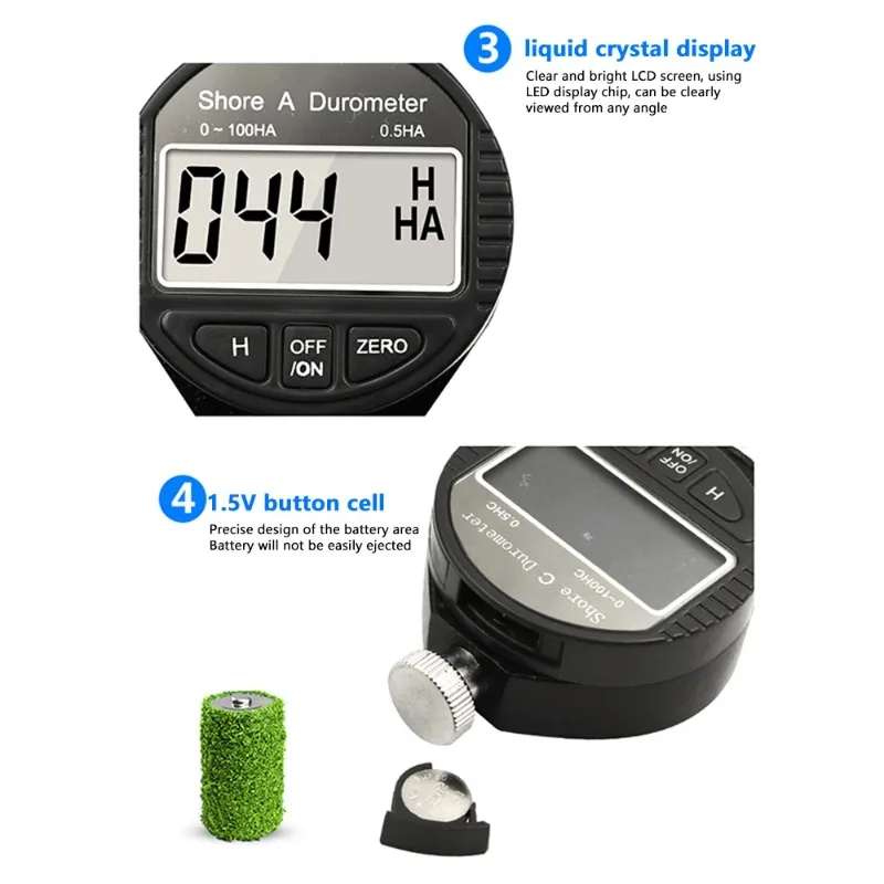 0-100HACD الإلكترونية الرقمية الشاطئ مقياس التحمل نوع A/D/C مقياس الصلابة الإطارات البلاستيك المطاط اختبار الصلابة متر أدوات الفقرة