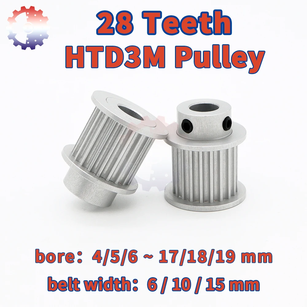 

28Teeth HTD 3M Timing Pulley HTD 3M Pulley 28T Belt Width 6 10 15mm Bore 4/5/6~14/15mm HTD3M Pulley Synchronous Wheels 28 Teeth