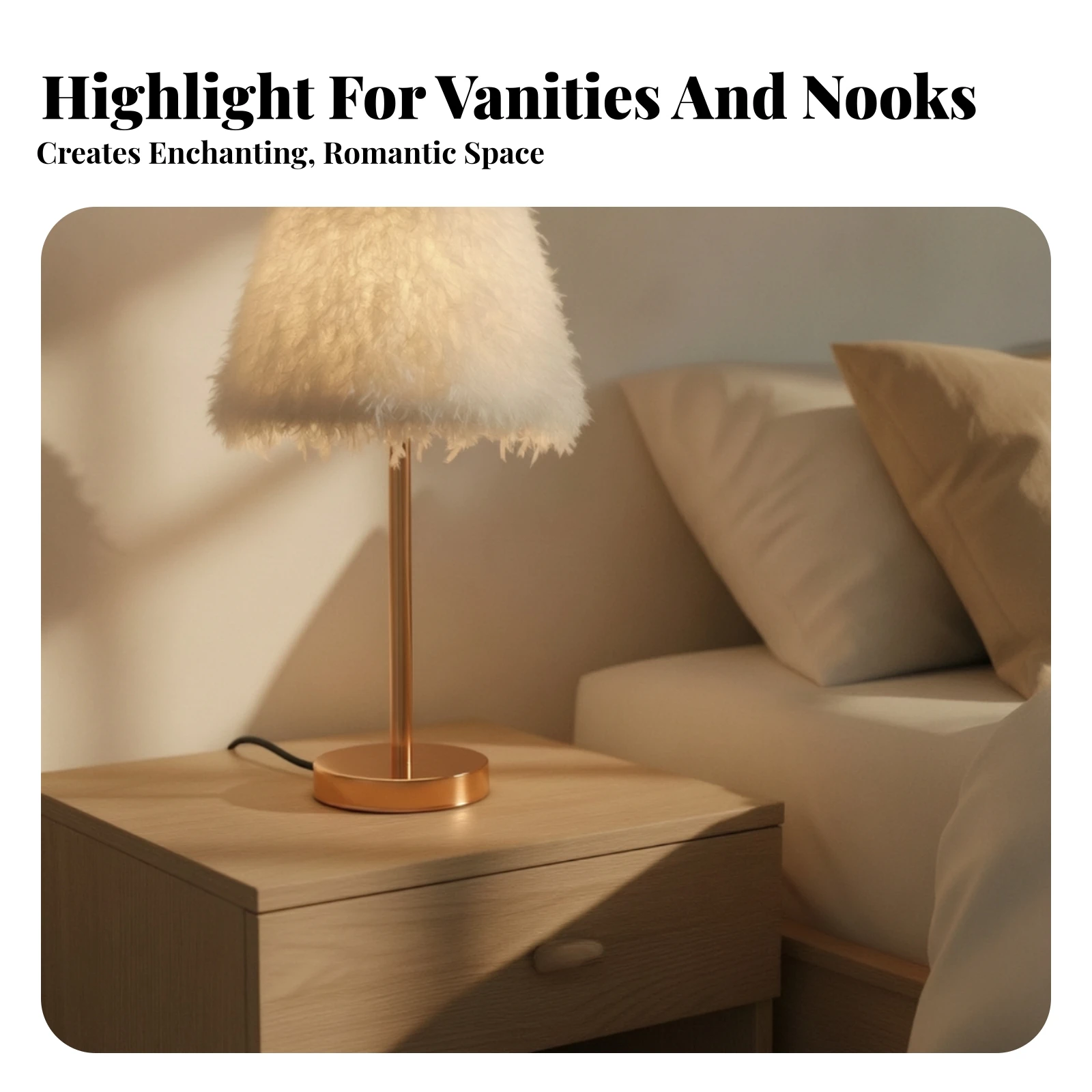 Feather Table Lamp Decorative Feather Lamp Accent Light Cozy Small for Girls, Bedroom, Nightstand