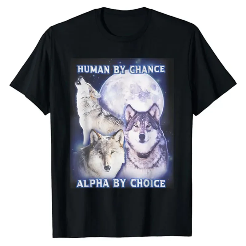 Human By Chance tops By Choice tops Wolf TShirt summer Cute Wolf Graphic Outfit Outgoing Extrovert Social Butterfly Saying Tee