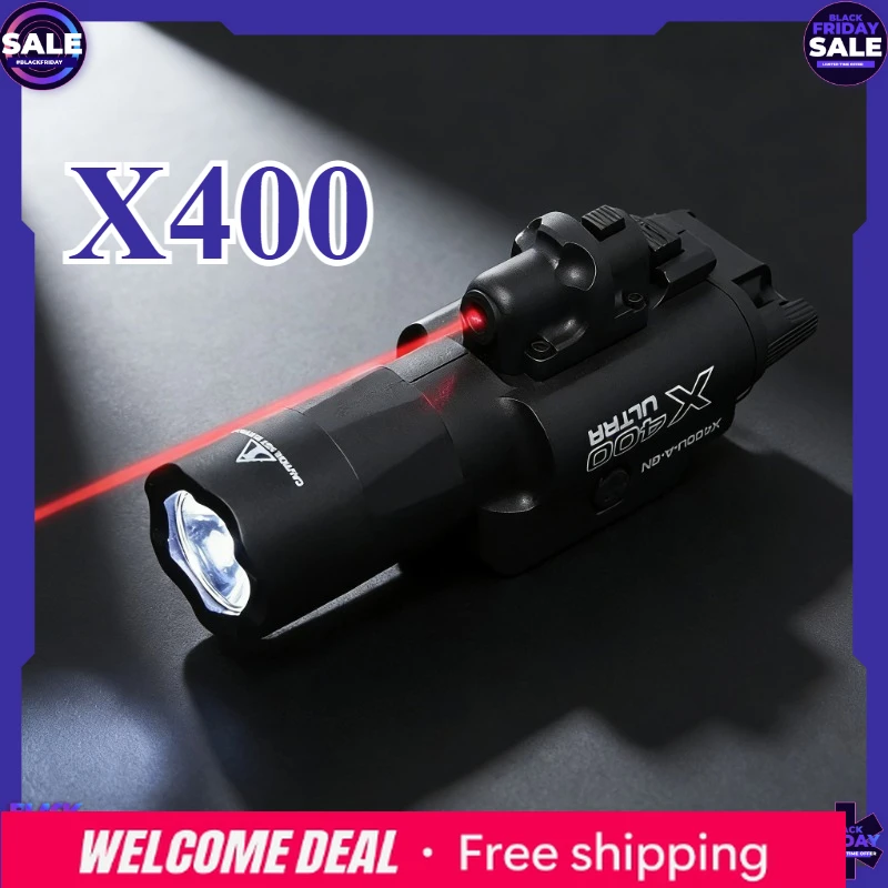 

Фонарь 2026 X400U с двойной функцией и высокой интенсивностью освещения – для тактических игрушечных пистолетов с креплением на 20-мм планку, для игр на открытом воздухе и CS-матчей