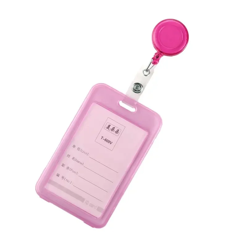 School Supplies With Keychains Work ID Card Credit Cards Protector Transparent Card Cover Student Card Sleeves Bus Card Holder