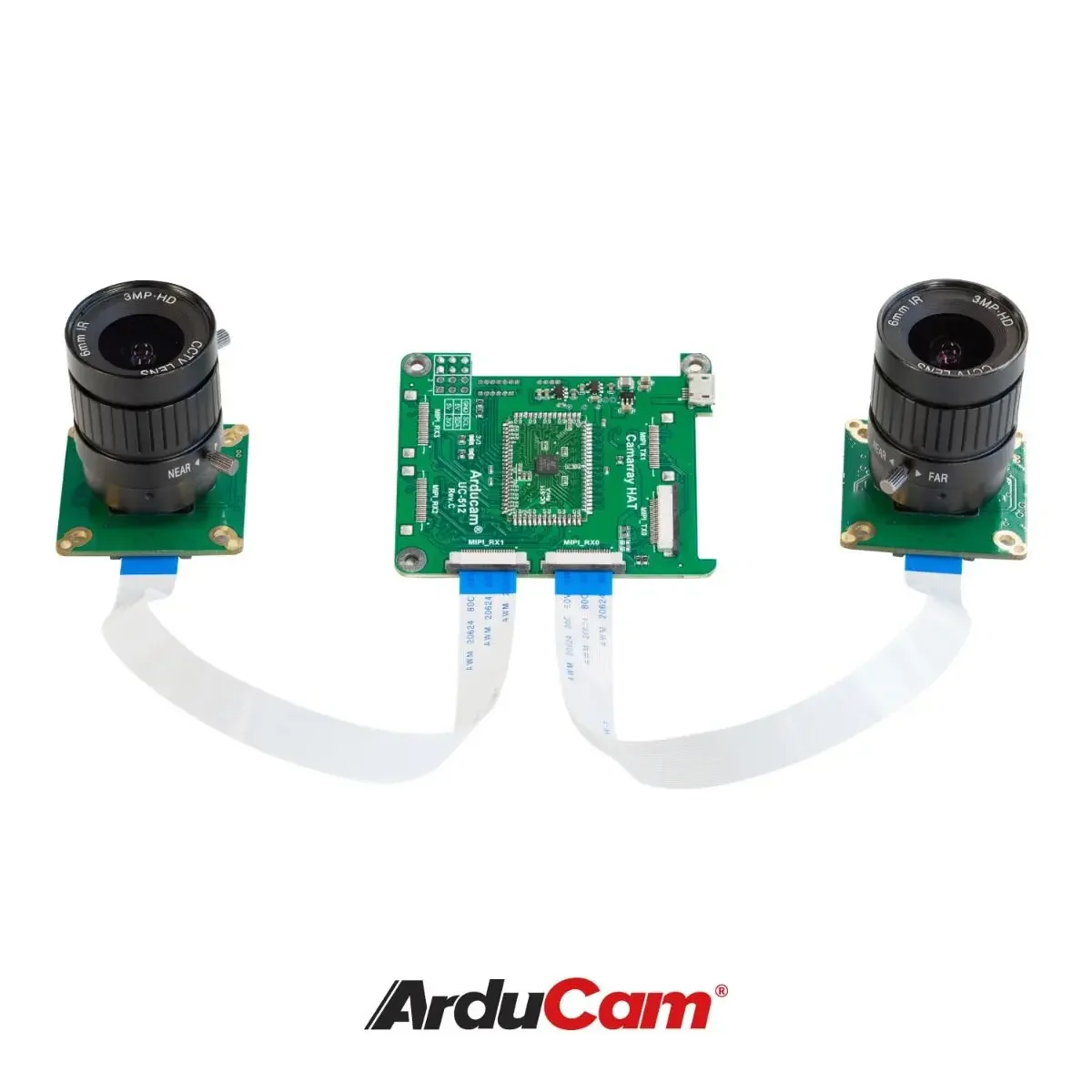 Arducam 12MP*2 Synchronized Stereo Camera Bundle Kit for Raspberry PiTwo 12.3MP IMX477 Camera Modules with CS Lens and Camar