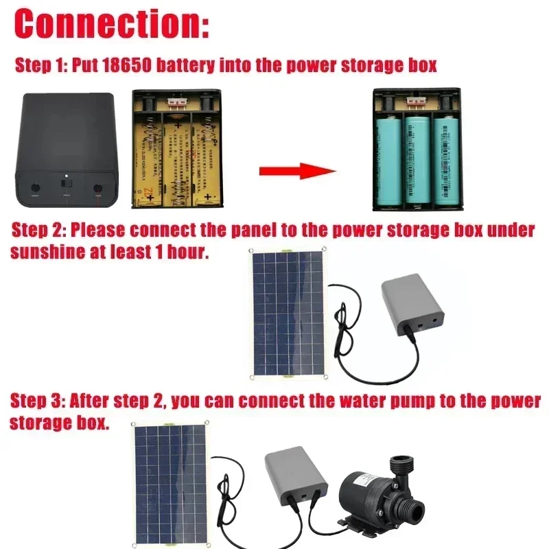 100W 800l/h Brushless Solar Water Pump Monocrystalline Silicon Low Noise Continuous Work Pond Pumps Garden Decoration Kit Tool view 6
