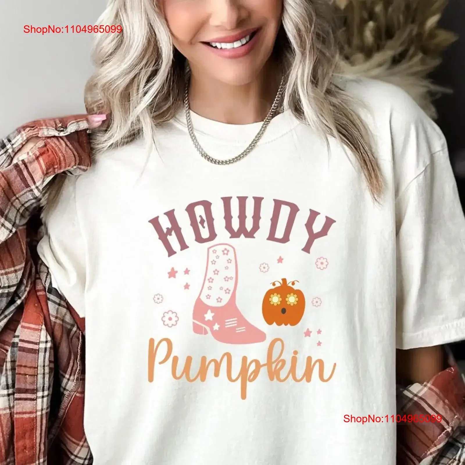 

Howdy Pumpkin Halloween T Shirt Cute Women's Western Retro tee Country Cowgirl vintage Washed homme graphic Slightly Breathable