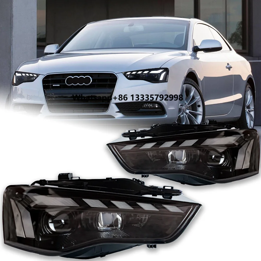 

2008-2016 Dynamic Signal Head Lamp Led Headlights Drl Automotive Accessories Car Lights for Audi A5 Headlight Projector Lens