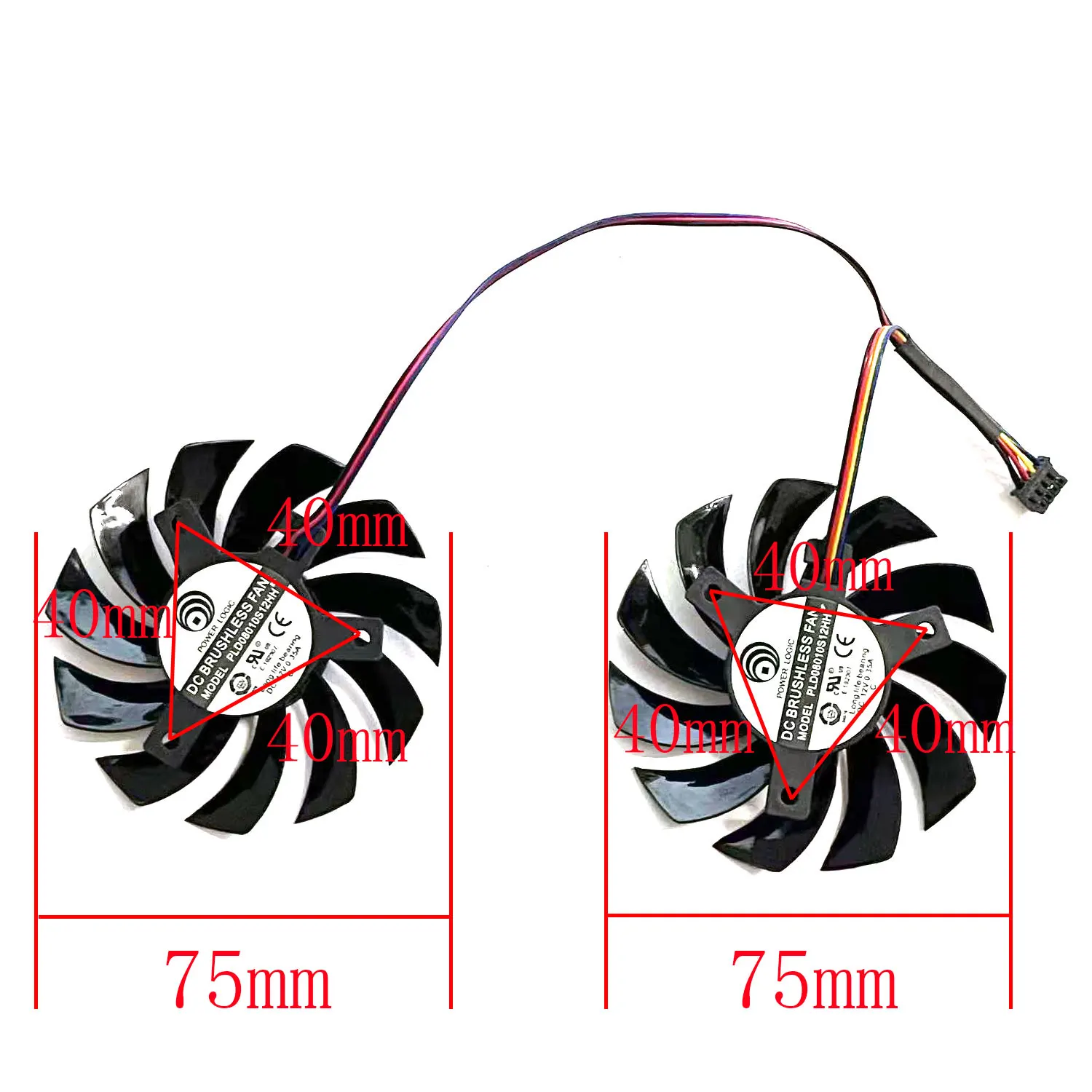 Brand new 75MM 4PIN PLD08010S12HH GA81S2U GTX1060 960 GPU fan for Zotac GTX 950 960 1060 graphics card