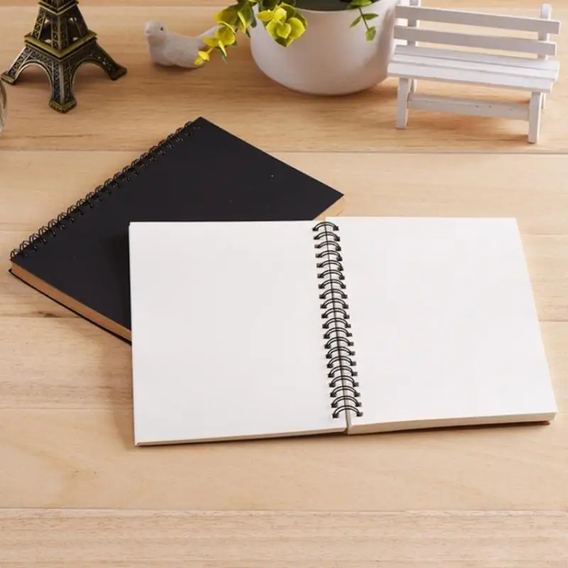 

2 ПК Blank Spirals Notebbook канцелярская книжка -ноутбука книга ежедневного планировщика f19e