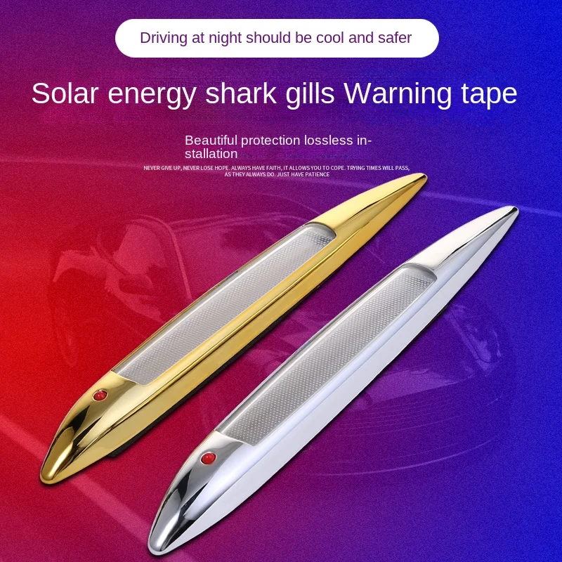 1 szt. Samochód ciężarówka rekin skrzela światło ostrzegawcze oświetlenie dekoracyjne samochodu solar drzwi antykolizyjne antykolizyjne światła lampa błyskowa led