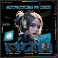 ONIKUMA GT808 Bluetooth Headphones RGB Lighting 2.4G Wireless Gaming Headset Active Noise Reduction Ultra Long Life for PC Gamer