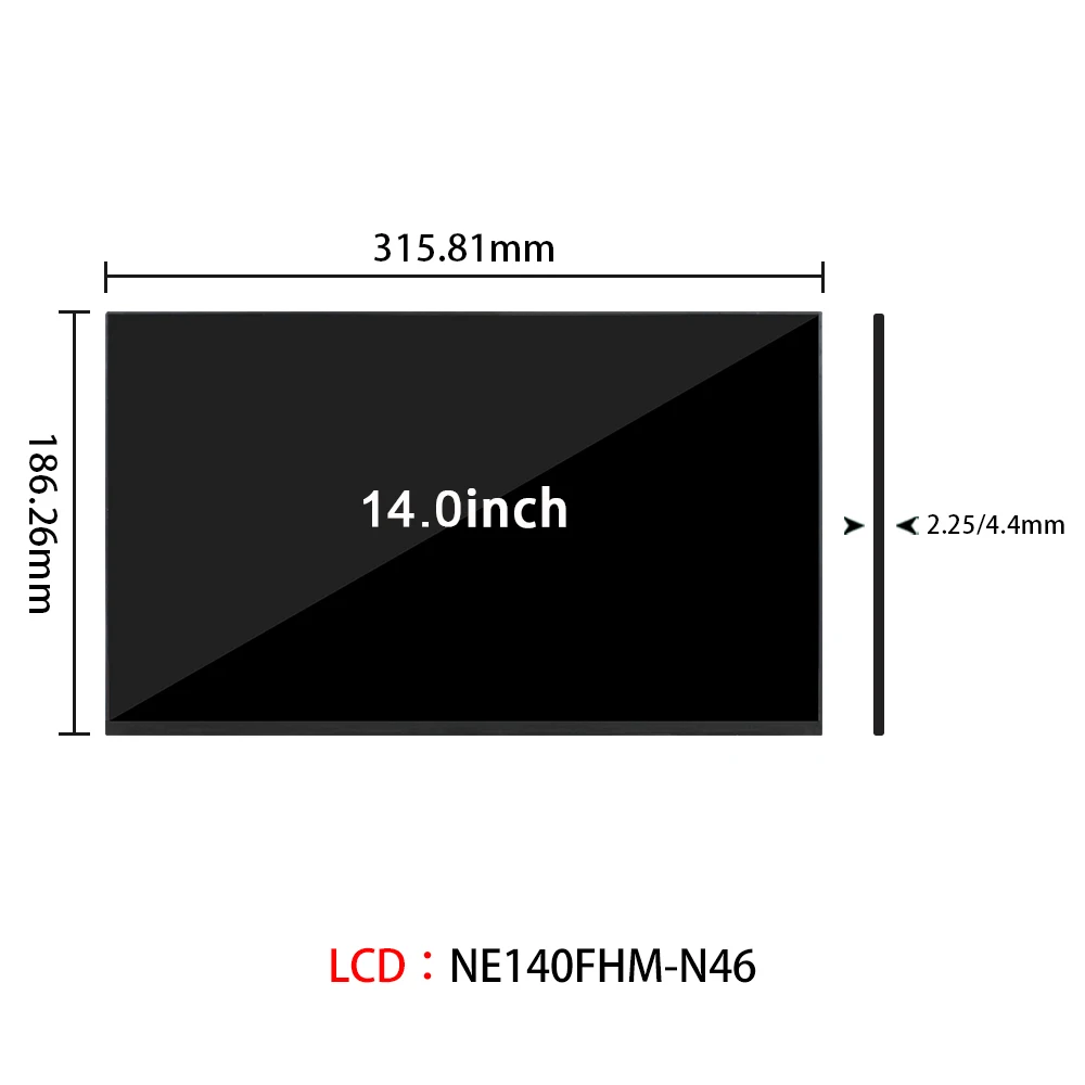 LCD Screen Panel NE140FHM-N46 14.0'' Laptop Matrix 1920*1080 EDP Luminance 400cd/m² TFT LCD Modules