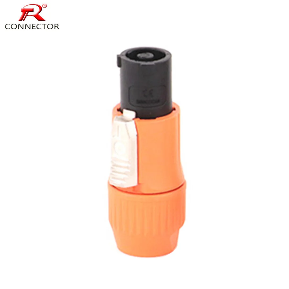 1PC Waterproof Powercon Connector 20A, 250V 3Pins, NAC3FCA Power Male Plug Connector, Orange Color