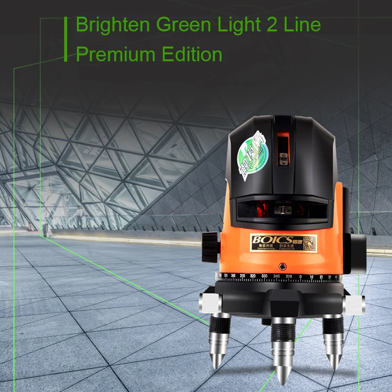 

532nm Green Laser Level 2 Line Positioning Self-Leveling Horizontal Vertical Cross Light Digital Power Display