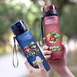 560ML Mario Luigi Game Animation Frosted Water Cup Portable Large Capacity Water Cup Adult Outdoor Sports Water Bottle Gift