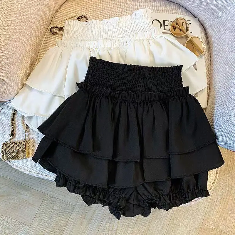 Sweet Style Women Balletcore White High Waist Mini Skirt Pure Desire Y2K Petite Tiered Skirts 2026 Summer