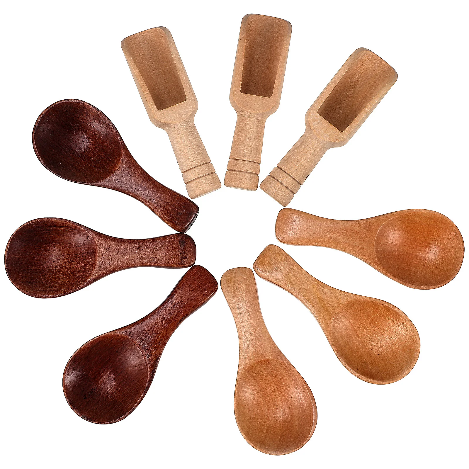 

9pcs Small Wooden Scoop Seasoning Spoon For Kitchen Mini Wooden Spoons Bath Salt Scoop For Jars Tea Sugar Flour Containers