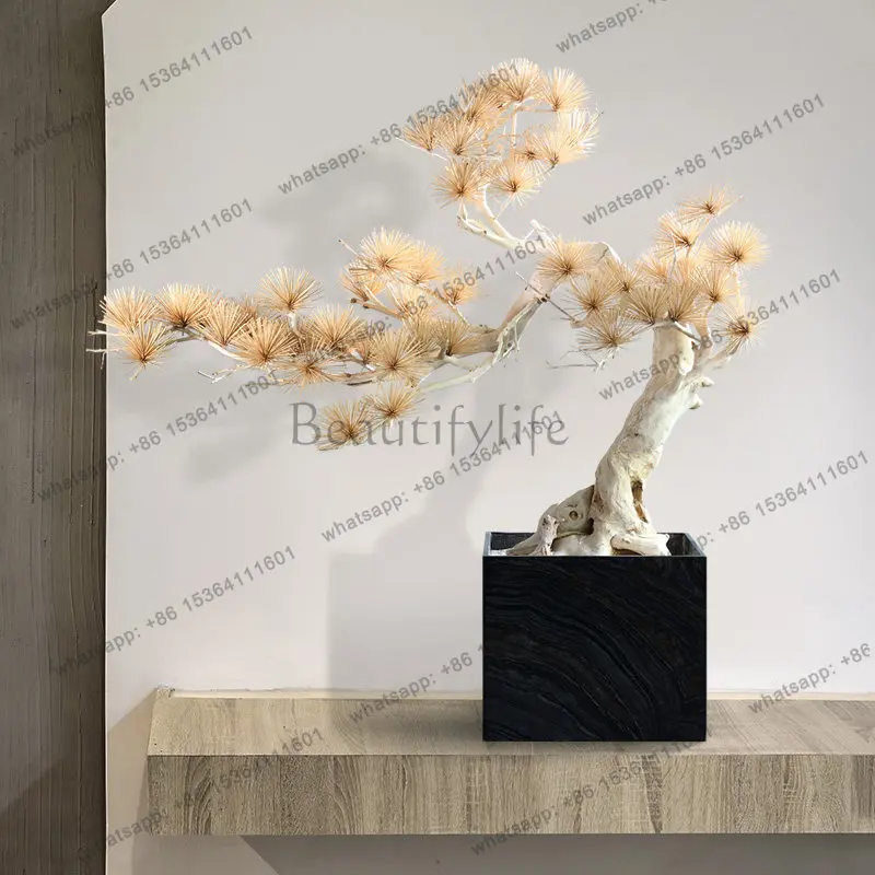 Simulation of large welcome pine hotel lobby floor ornament decoration crafts
