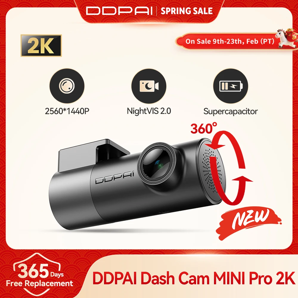 

DDPAI MINI Pro 2K Dash Cam WiFi Car DVR Night Vision Smart Voice Control Support 24H Parking Monitor Car Dash Camera Recorder