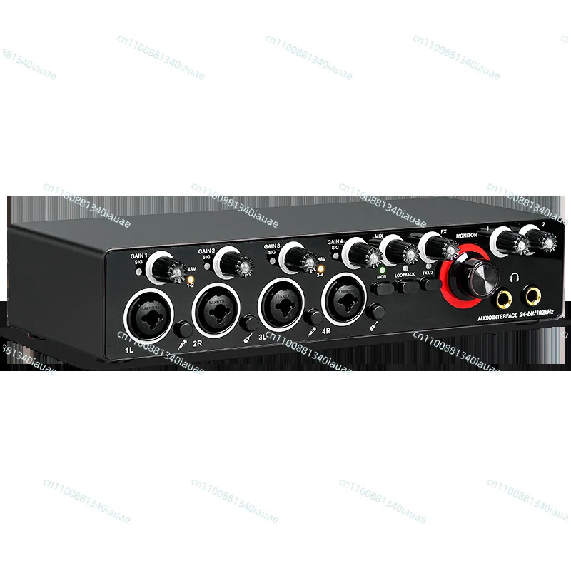 

Small External 4-way Professional Sound Card, Mobile Phone Live Broadcast Recording Karaoke Supports 48v.