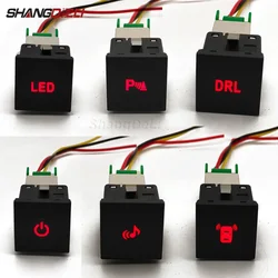 1 Pc Car Red LED DRL Light Packing Radar Power On Off Camera Mirror Switch Button For VW Golf 6 Jetta 5 MK5 Scirocco Accessories