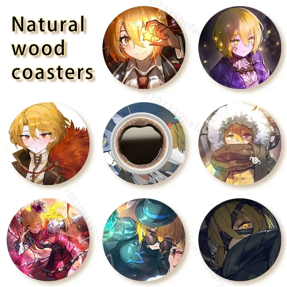 

L-Limbus Company Quixote wooden anti-slip coasters, suitable for home office and living room decoration