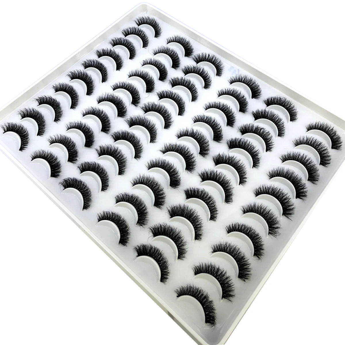 New 30Pairs Handmade 3D Mink Lashes Short Fake Eyelashes Cross Messy Natural Eye Lashes Stage Makeup Soft False Eyelashes Cilios