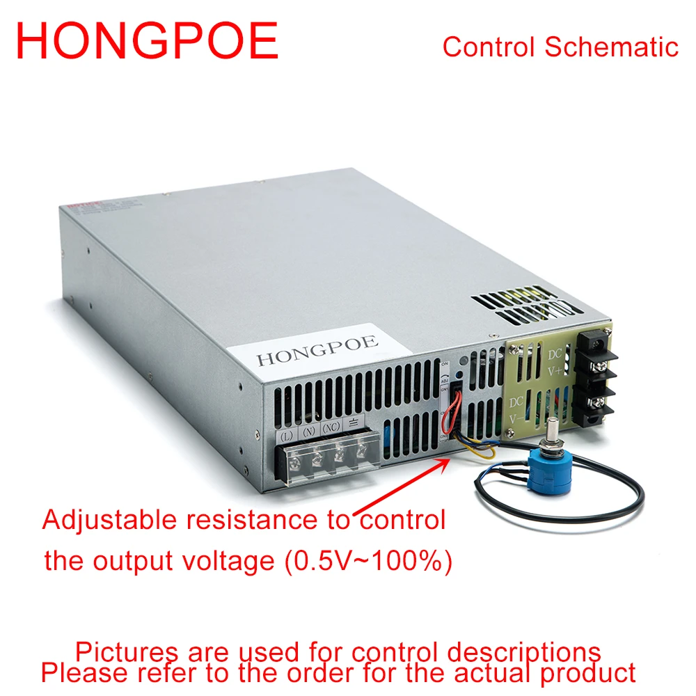 Imagem -03 - Fonte de Alimentação 400v 0400vdc Potência Ajustável 05v Sinal Analógico Plc Controle 220v Ac-dc 400v 1500w Smps de Alta Potência