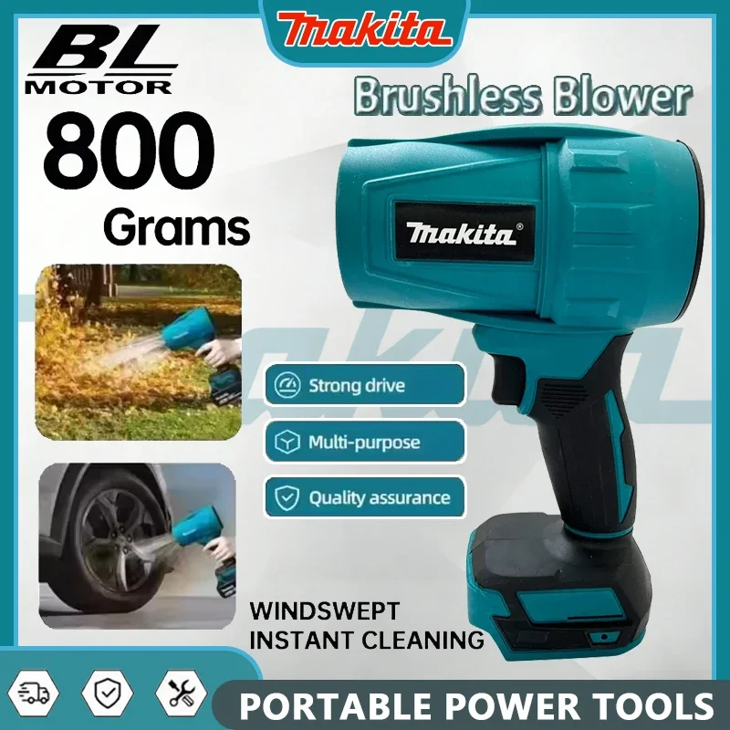 

Бесщеточный турбовентилятор Makita 22000 об/мин, мощный электрический ручной вентилятор-воздуходувка для уборки снега, листьев и пыли, для аккумулятора 18В